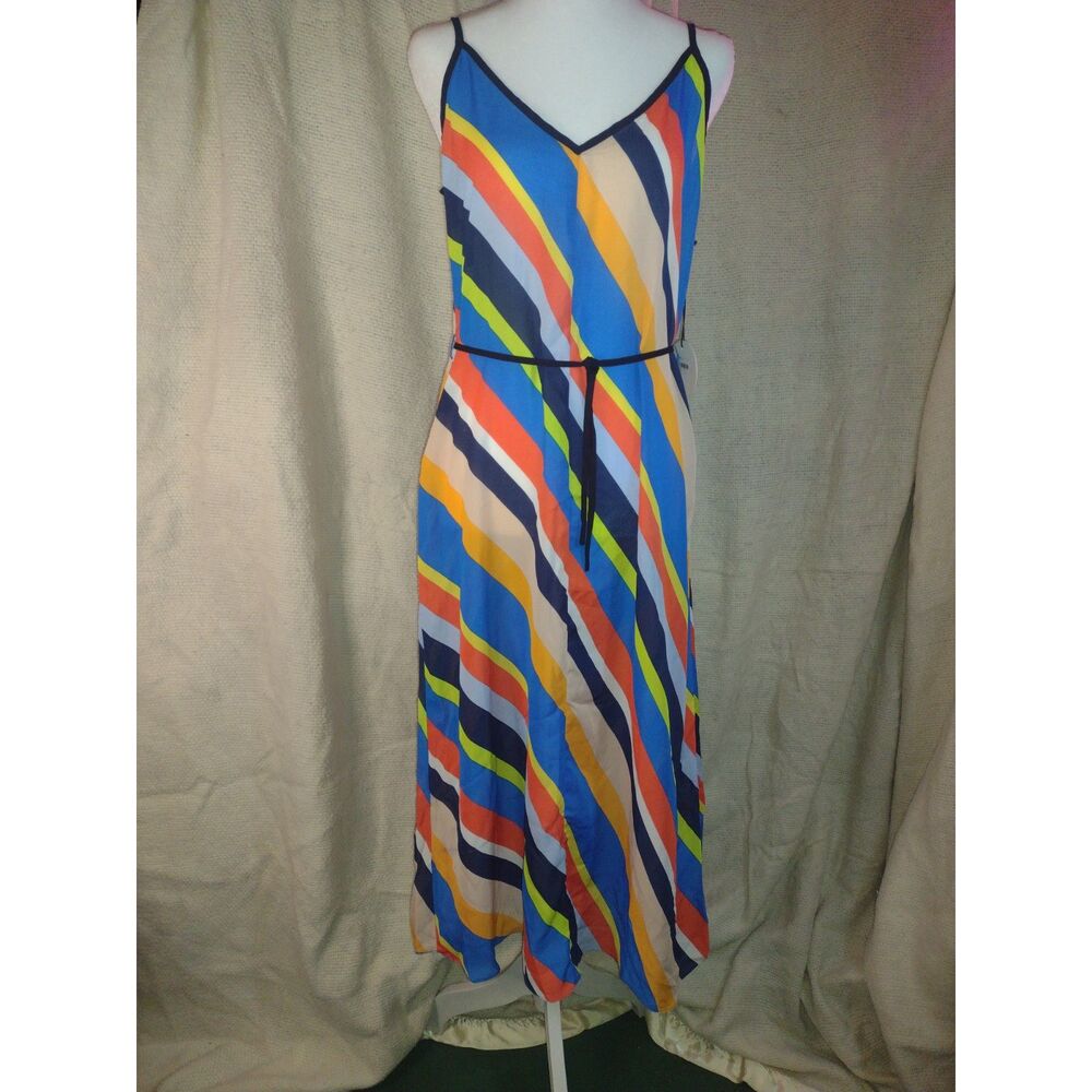 NWT Milk & Honey Vibrant Striped Midi Dress Size M – New With Tags